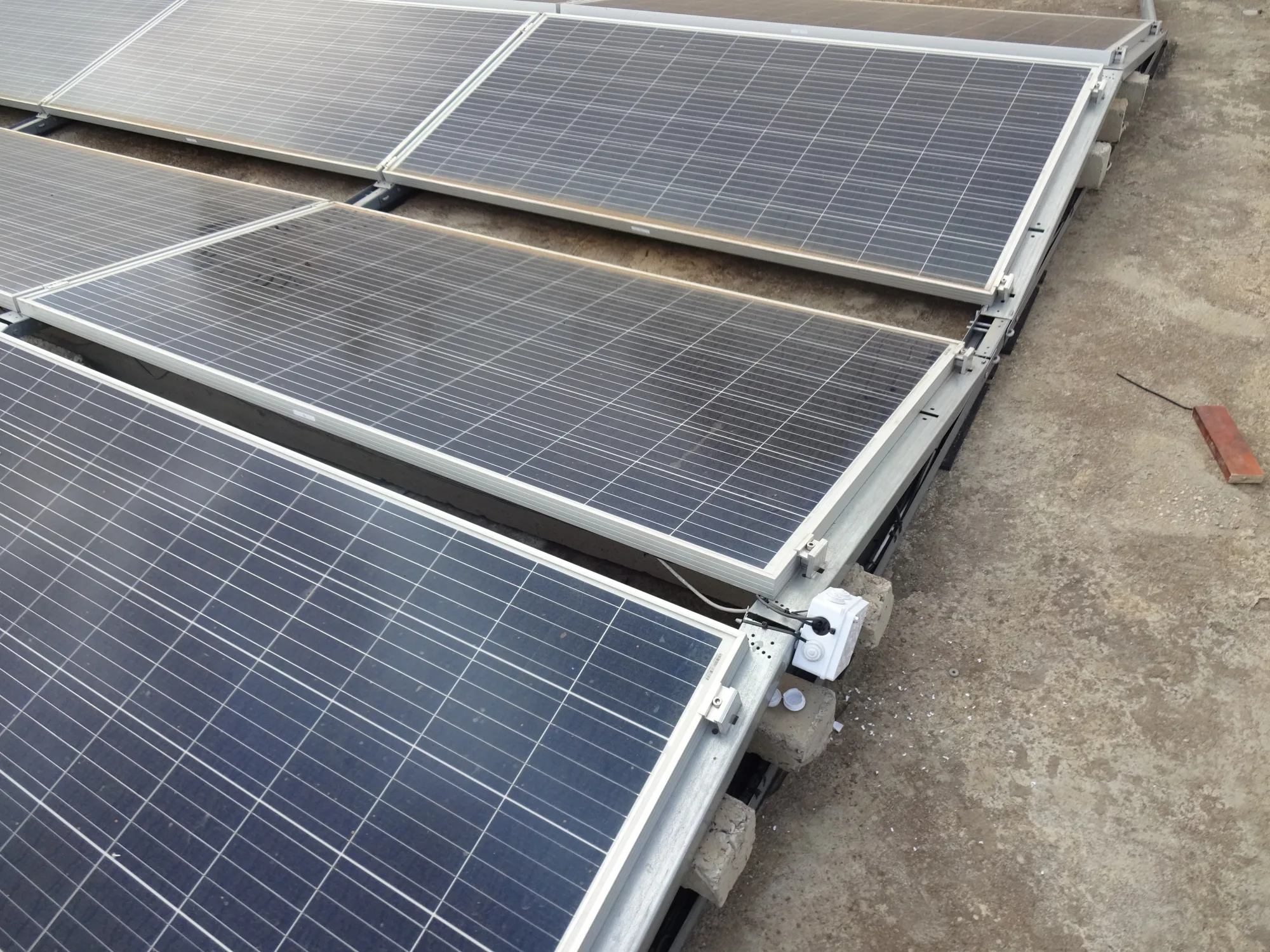 Rooftop solar at the Aquarius Kigo lakeside hotel south of Kampala, Uganda